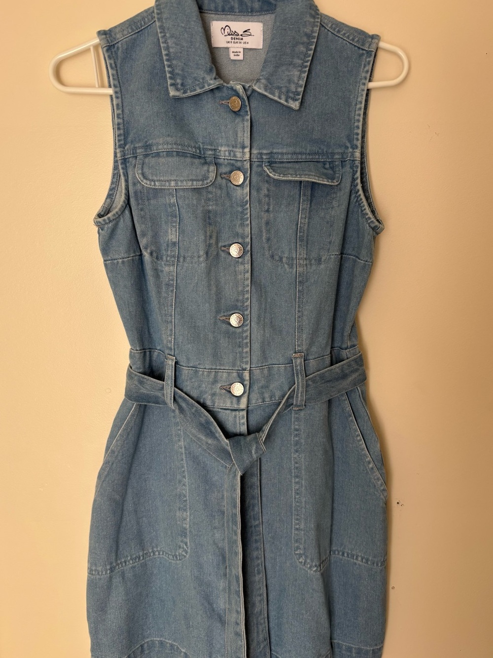 Miss Sixty Light Blue Denim Mini Dress with Belt